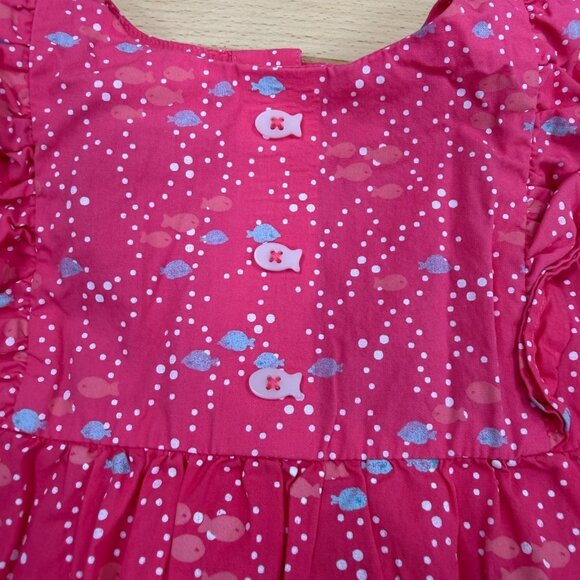 Gymboree Pink Fish Matching Set size 18-24 Months Top and Bloomer Shorts Outfit - Picture 3 of 10